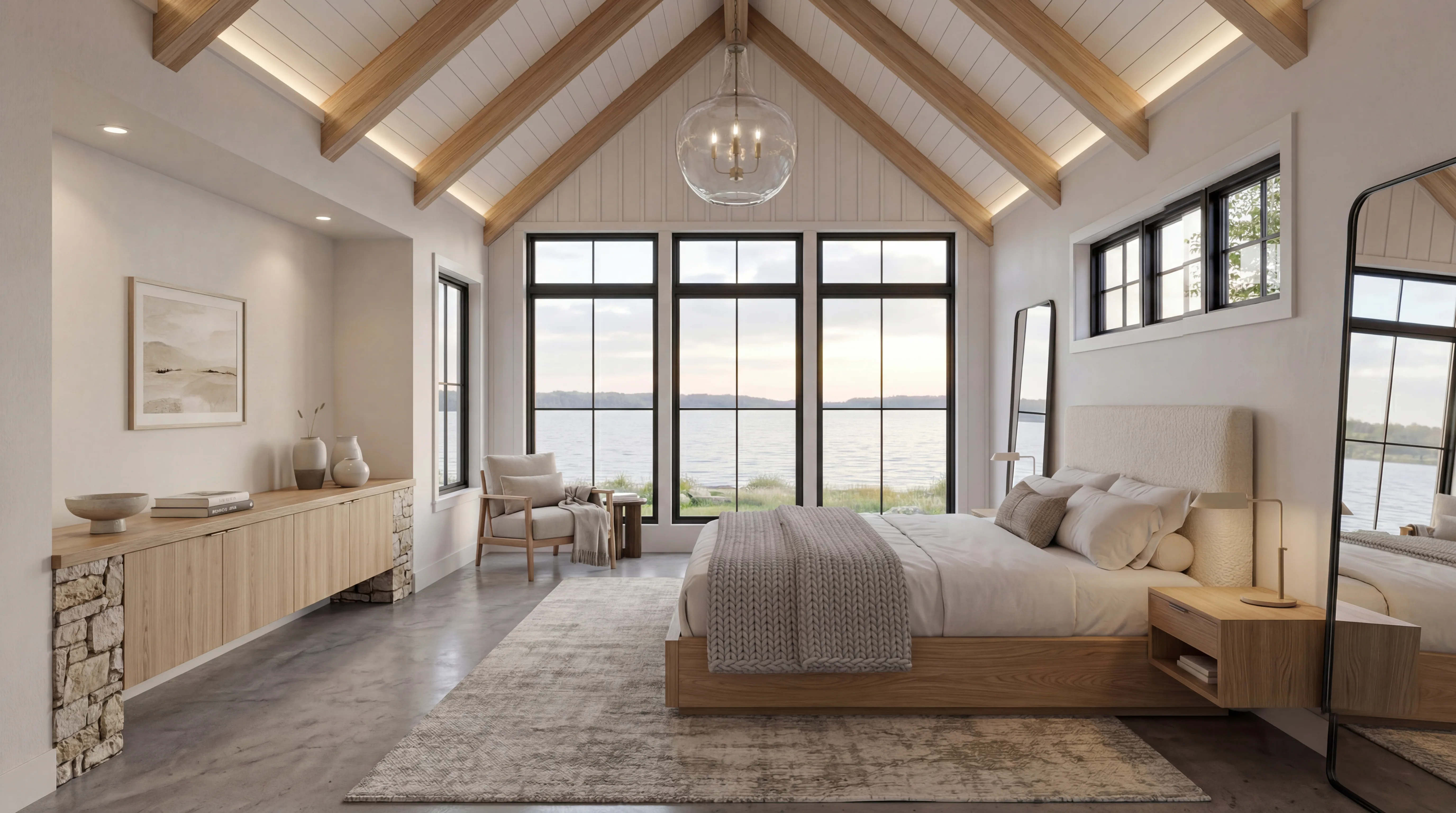 Serene Lake View — primary suite